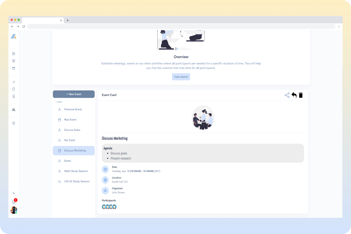 Manage events image