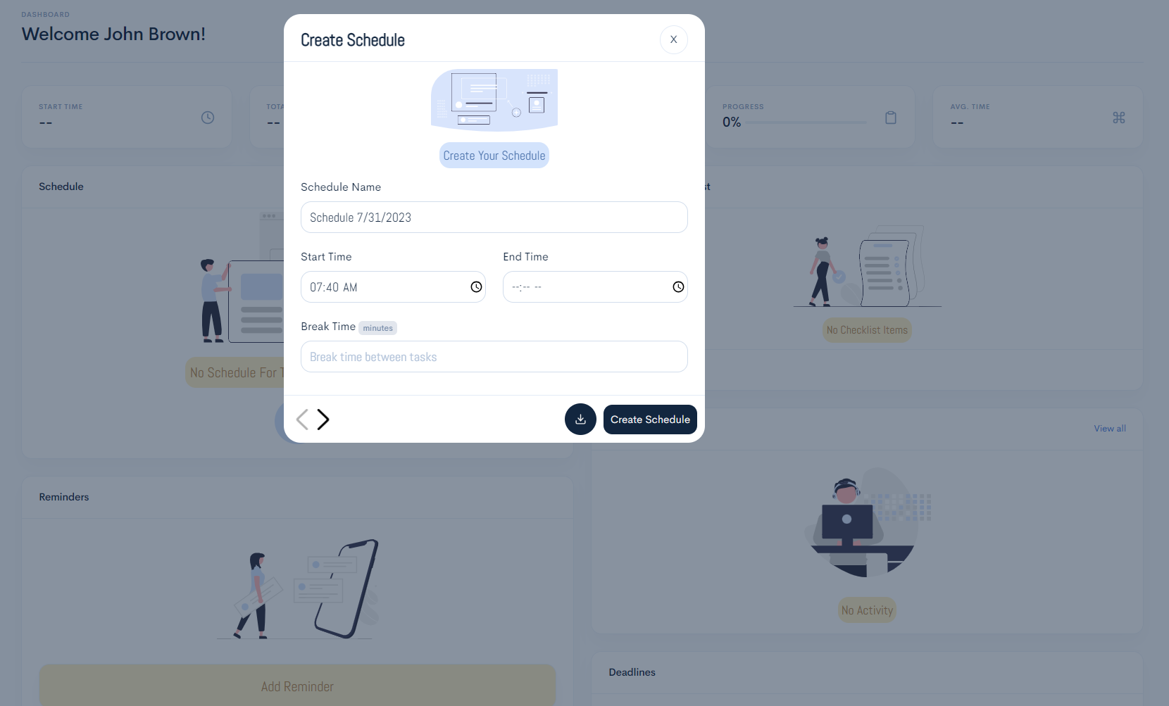 create schedule 1